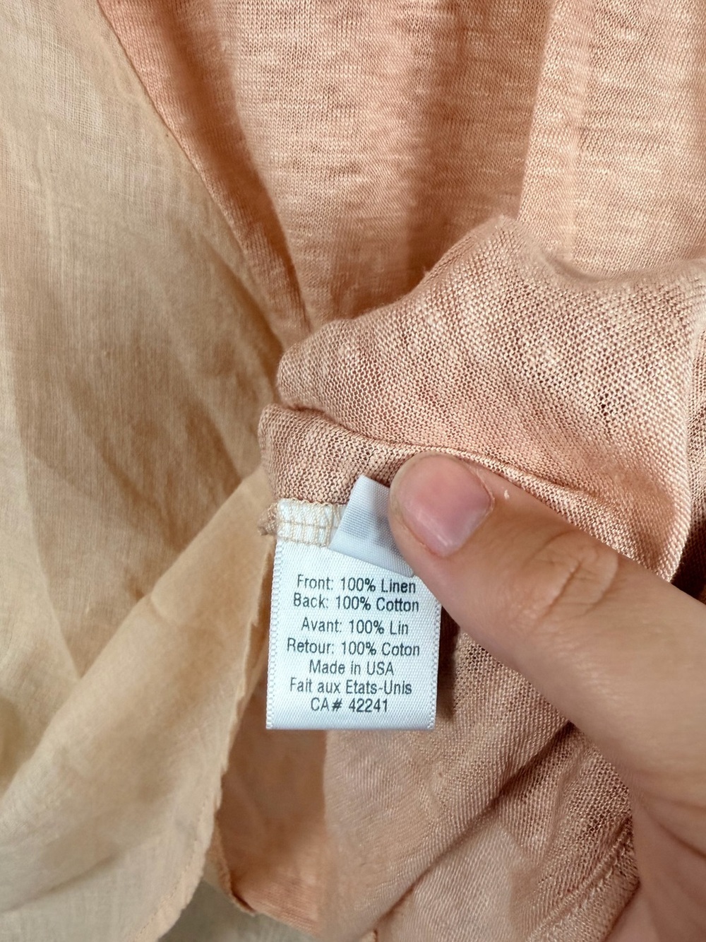 Anthropologie Stark tan pink linen/cotton asymmetrical top size medium - Picture 4 of 6